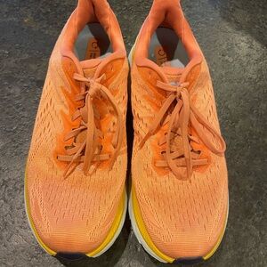 Hoka Clifton 8 Orange Lace-Up Running Shoe